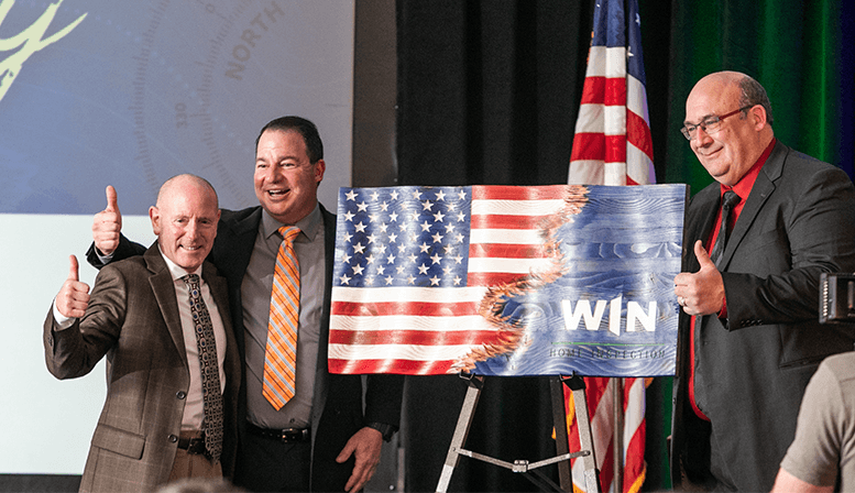 WIN Home Inspectors and Veterans with American Flag